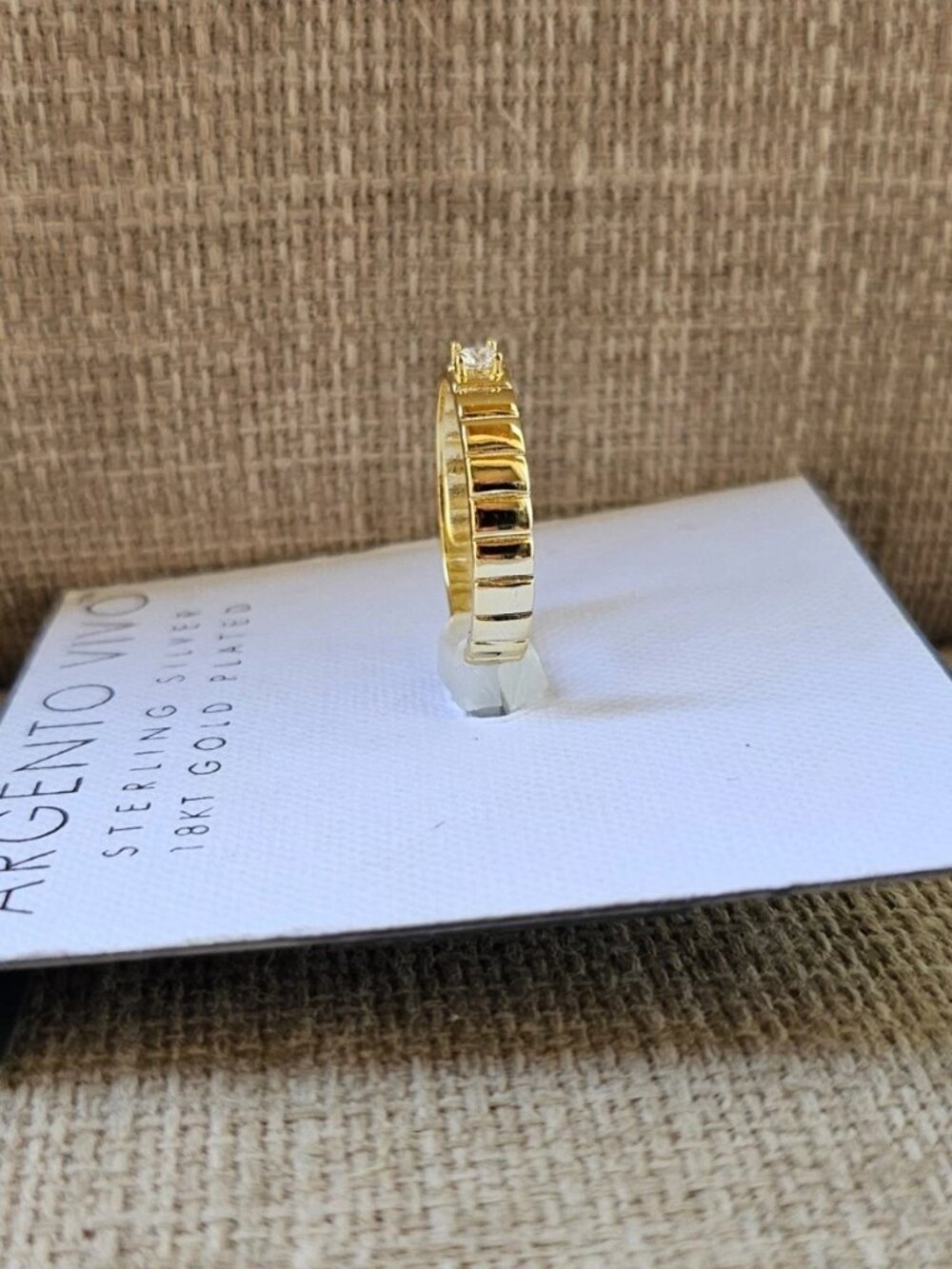 Argento Vivo Ring 18KT Gold Plated Over Sterling Silver Fine Jewelry Size 7 New - Picture 6 of 10